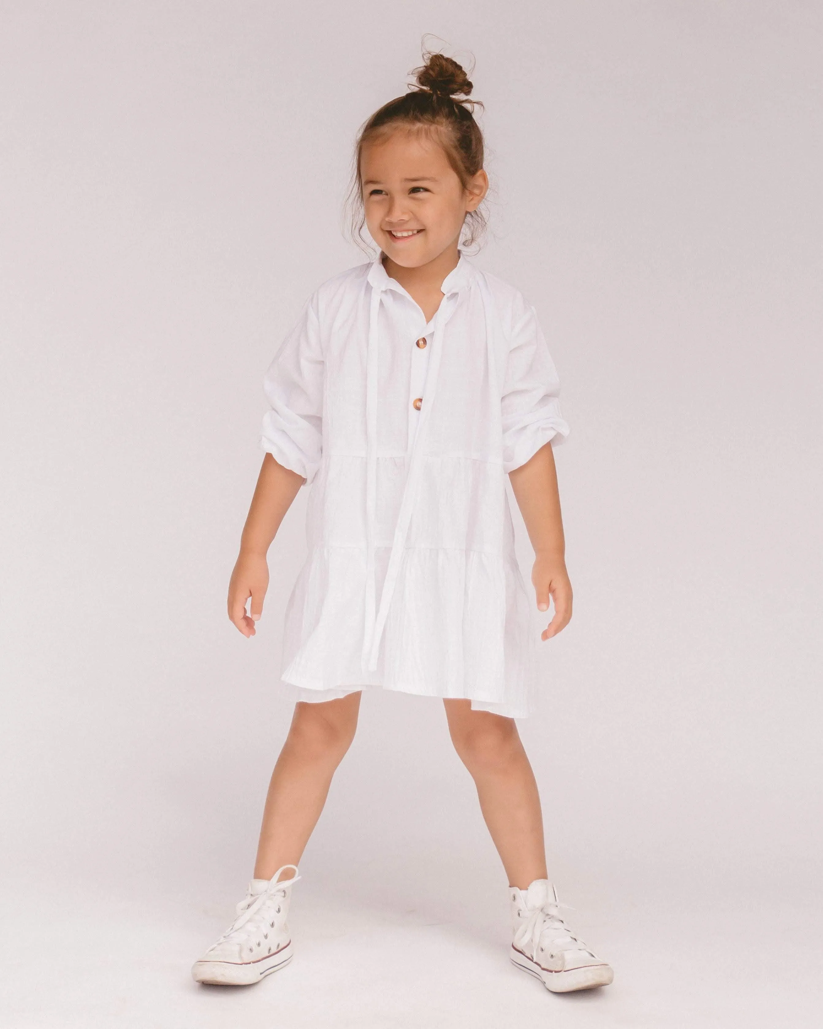 Mini Avalon Smock Dress | White