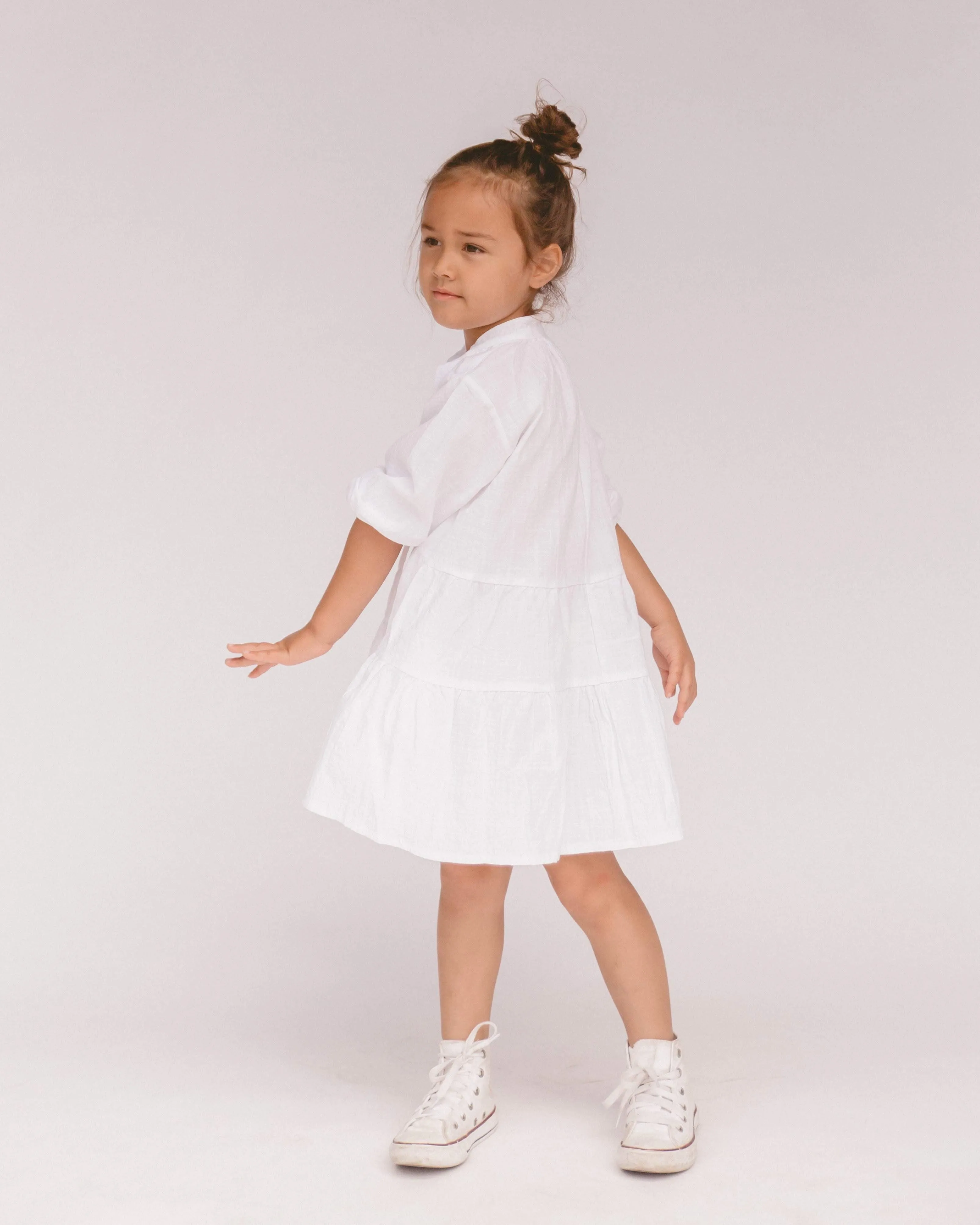 Mini Avalon Smock Dress | White