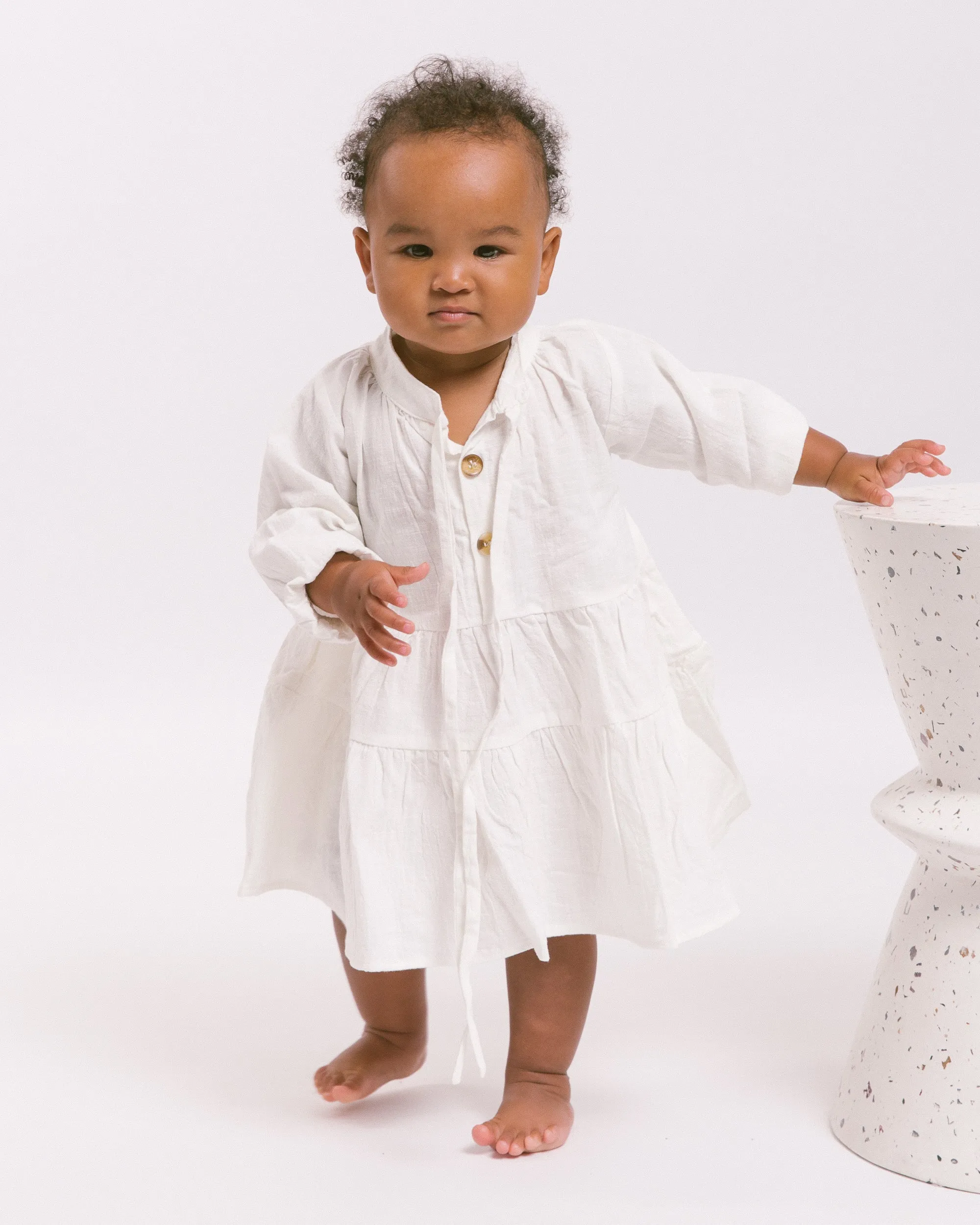 Mini Avalon Smock Dress | White