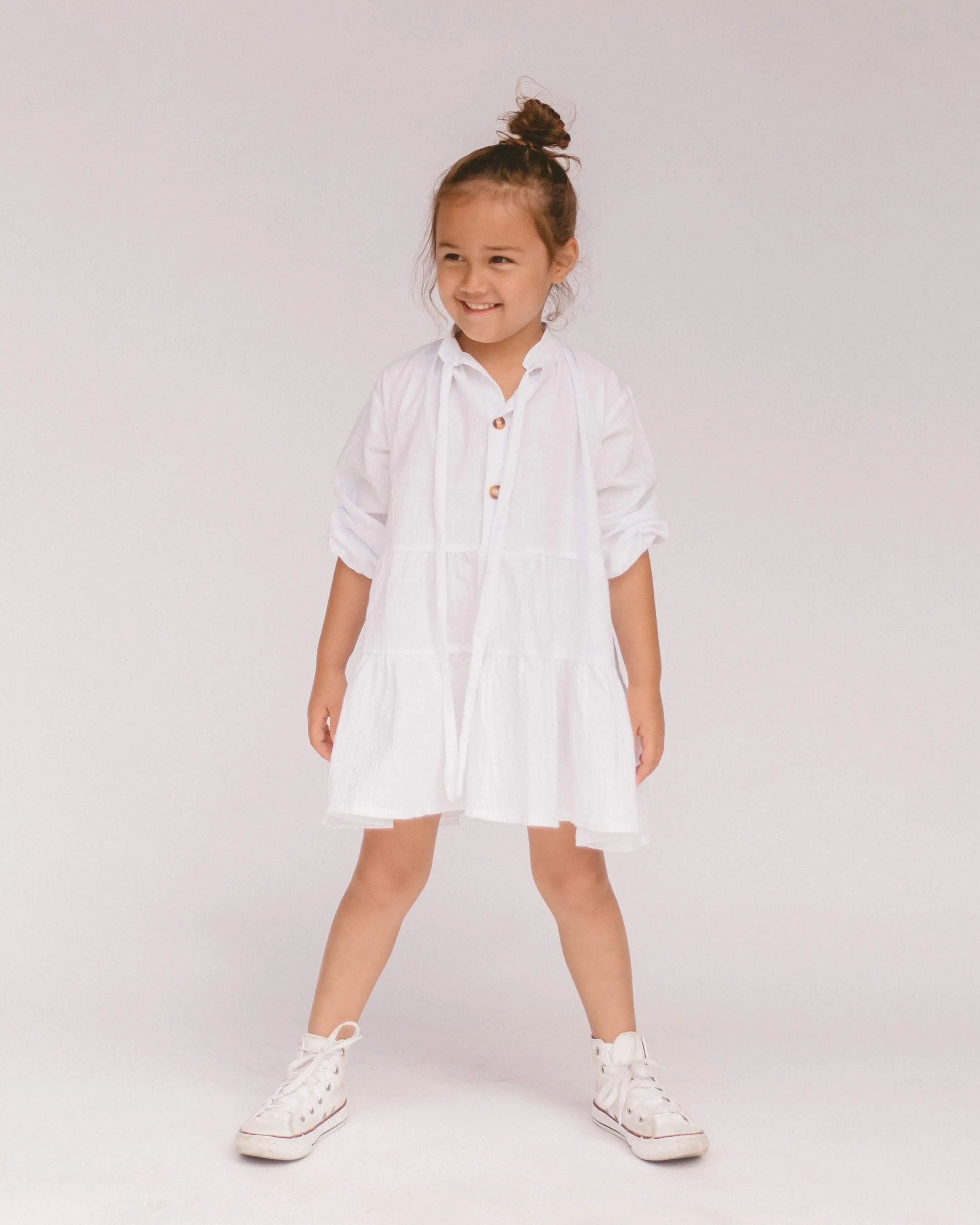 Mini Avalon Smock Dress | White