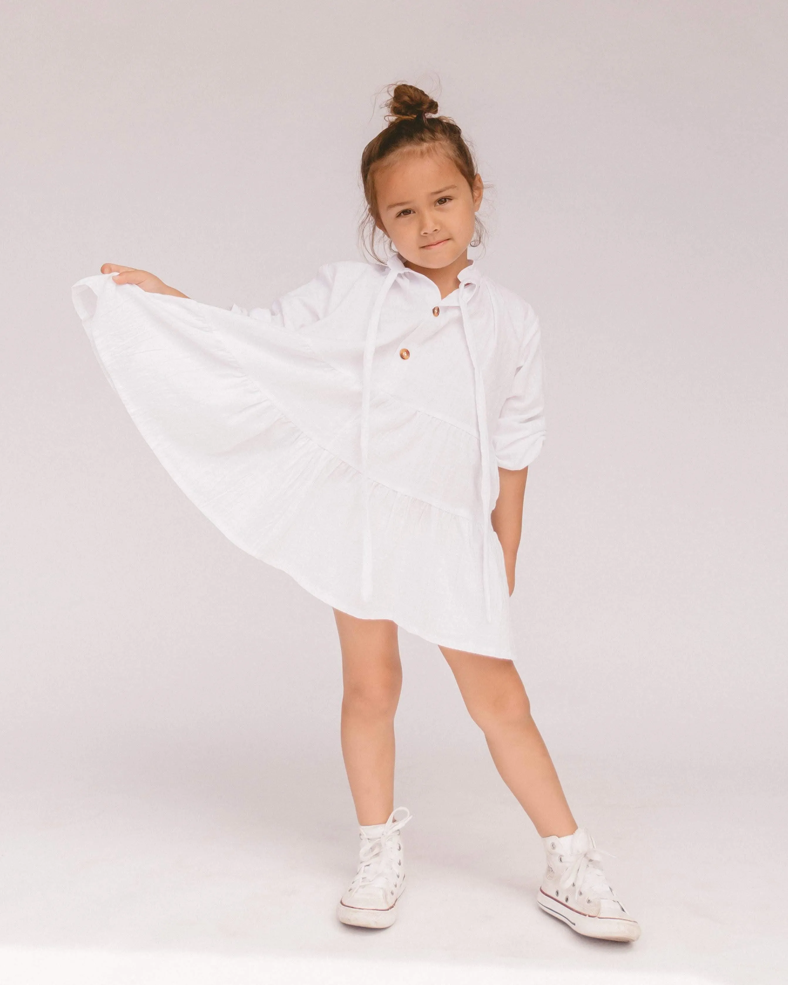 Mini Avalon Smock Dress | White