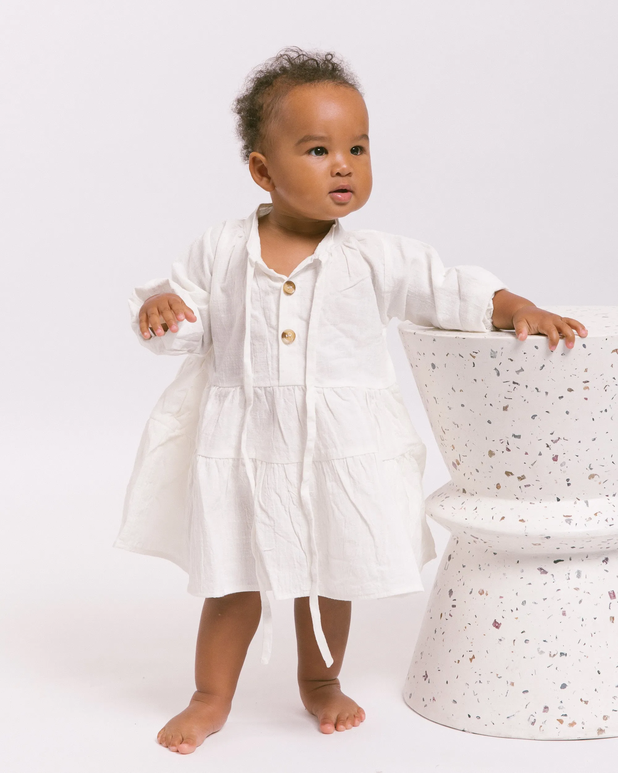 Mini Avalon Smock Dress | White