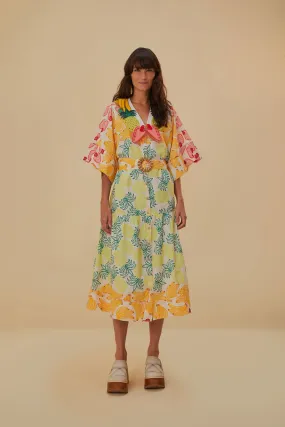 Off-White Tropical Fruits Midi Dress