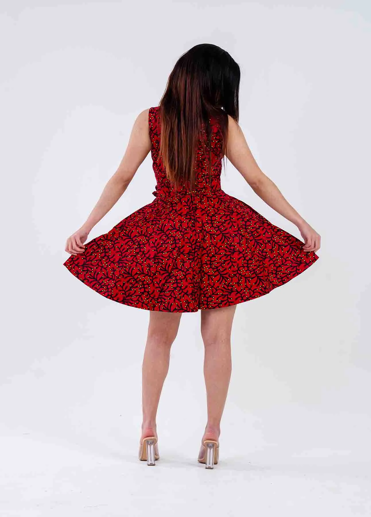 Oto Mini Dress | Red African Print