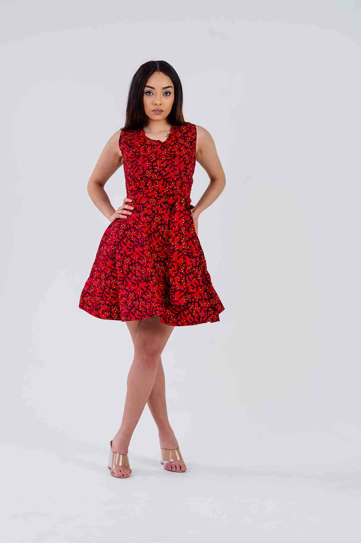 Oto Mini Dress | Red African Print