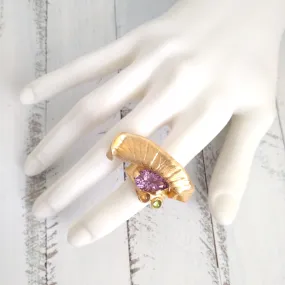 Petal with Nestled Gems Cocktail Ring