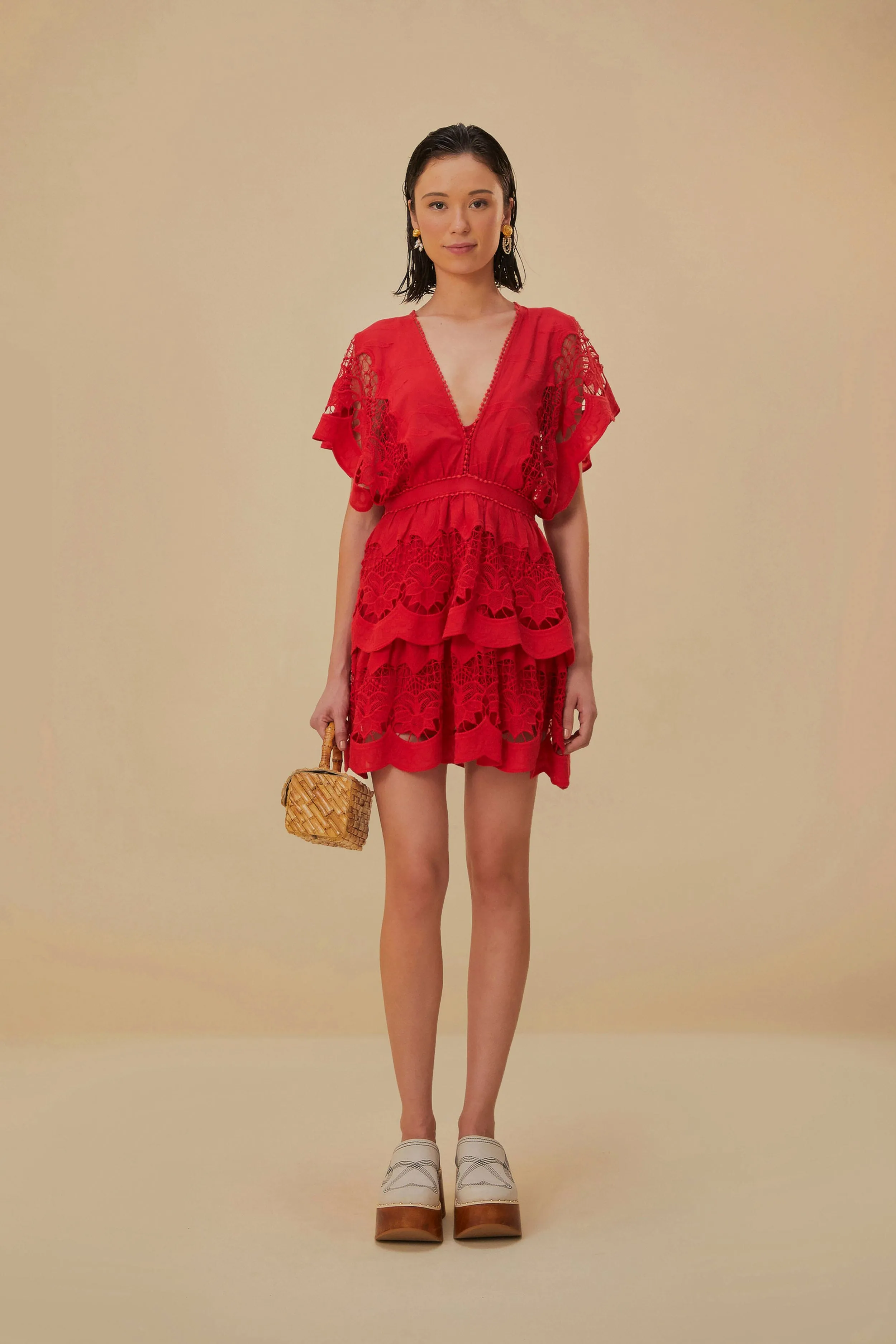 Red Richelieu Mini Dress