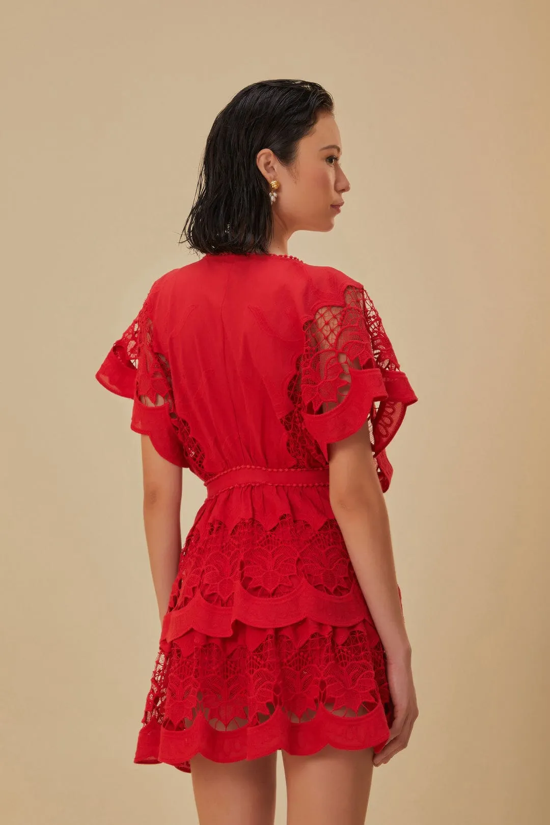 Red Richelieu Mini Dress