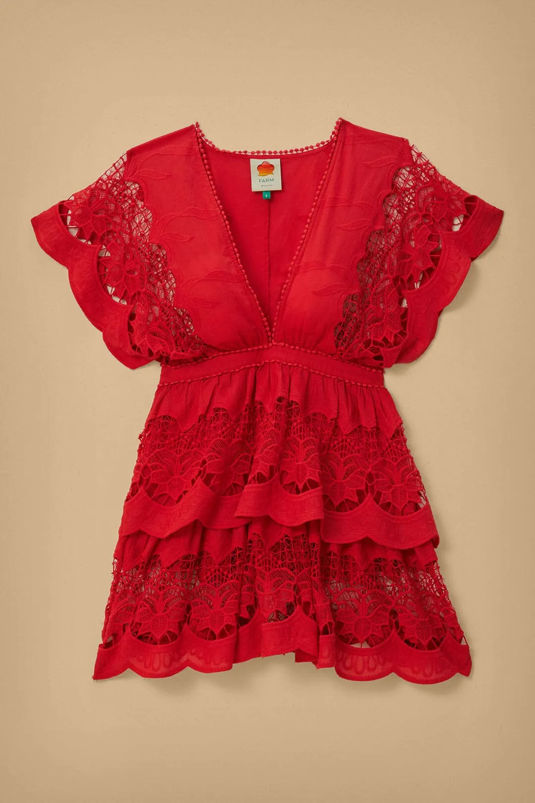 Red Richelieu Mini Dress