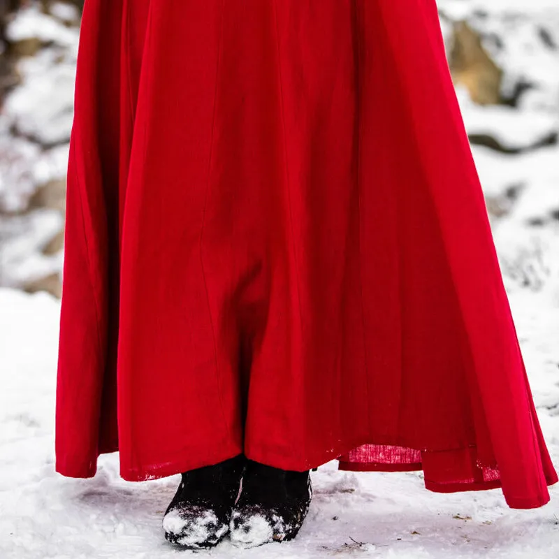 Red Viking Dress - Linen