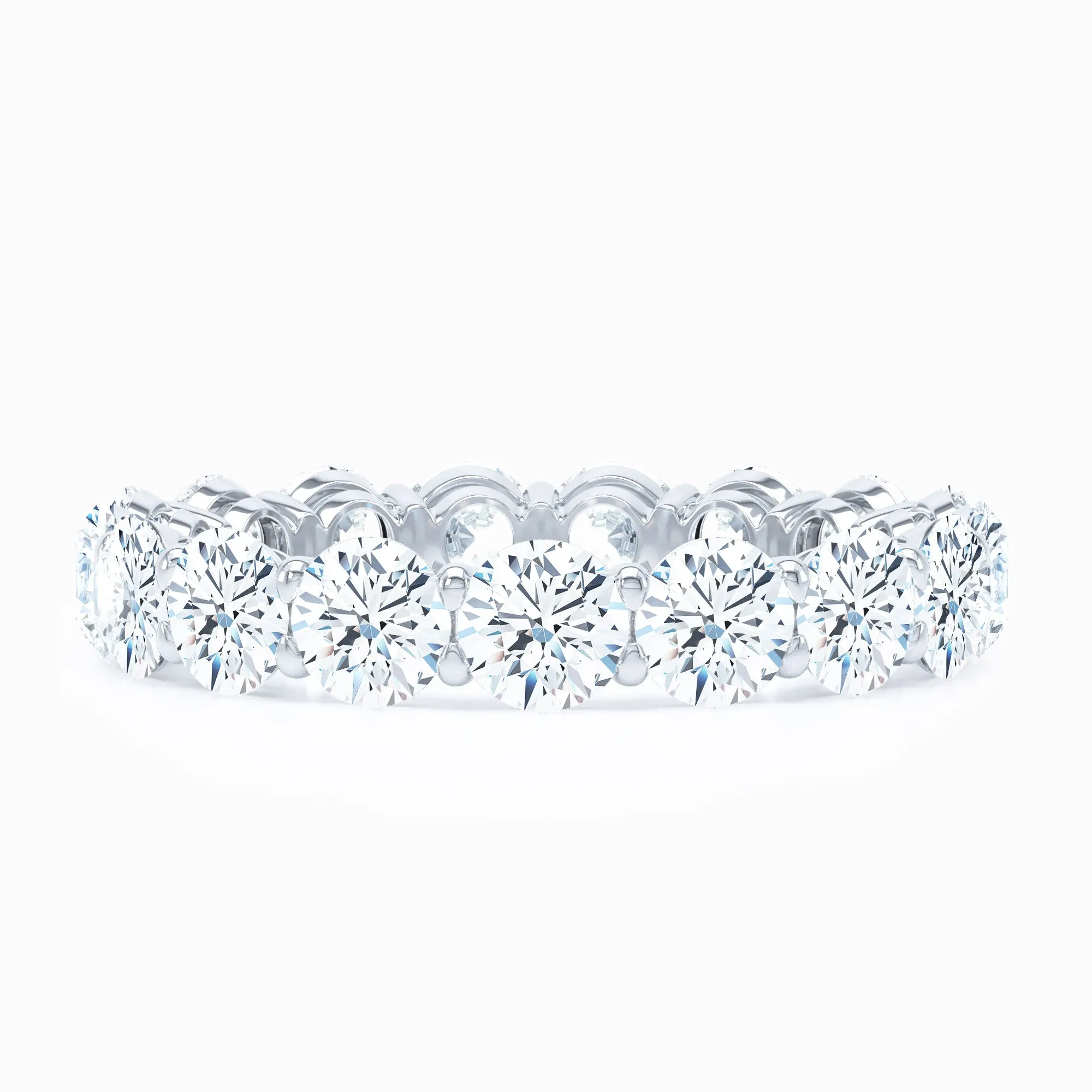 Round Shared Prong Wedding Band