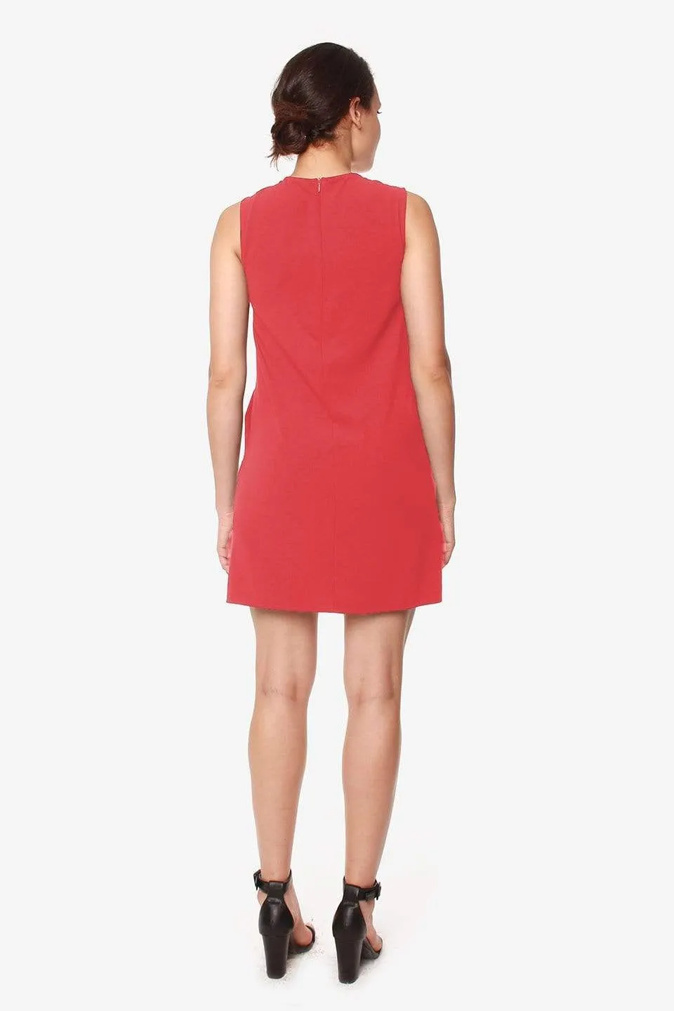 Sleeveless Cory Pleated Nursing Dress Crimson Red