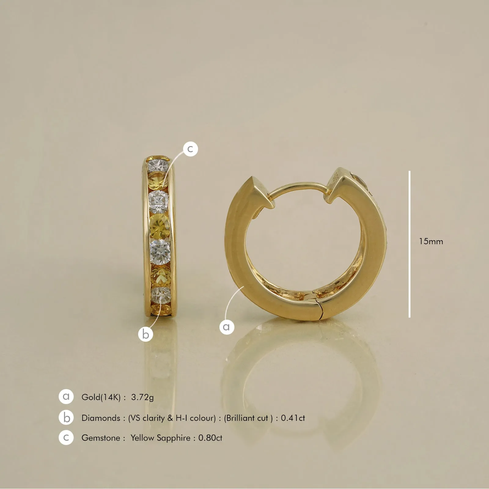 Stella Yellow Sapphire Hoops