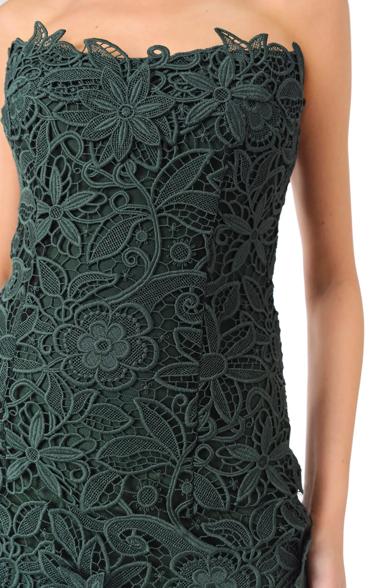 Strapless Lace Sheath Dress