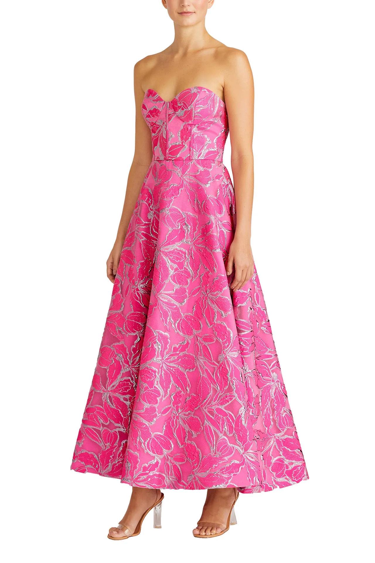 Strapless Metallic Pink Dress