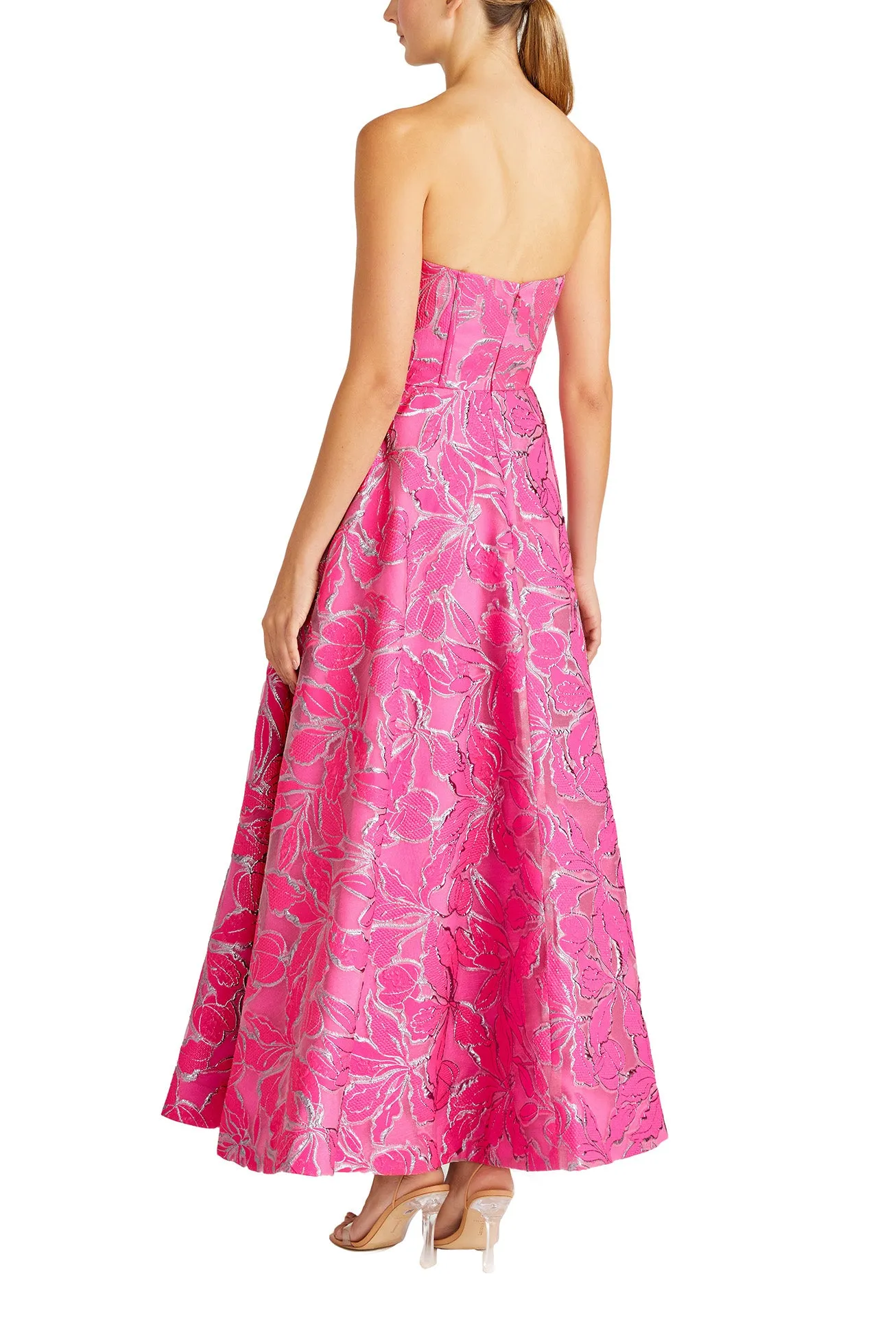 Strapless Metallic Pink Dress