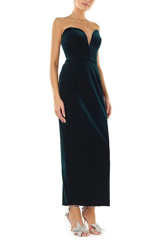 Strapless Velvet Cocktail Dress