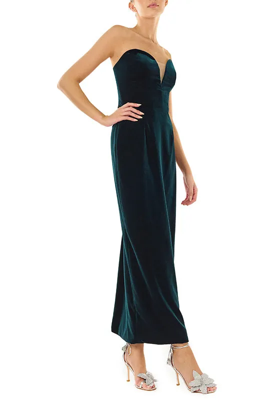 Strapless Velvet Cocktail Dress