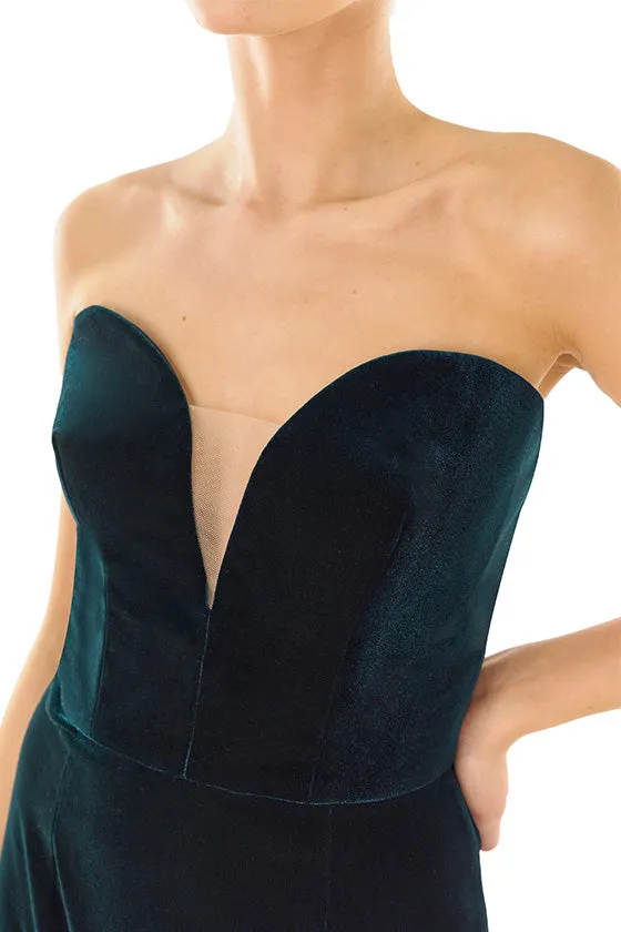 Strapless Velvet Cocktail Dress