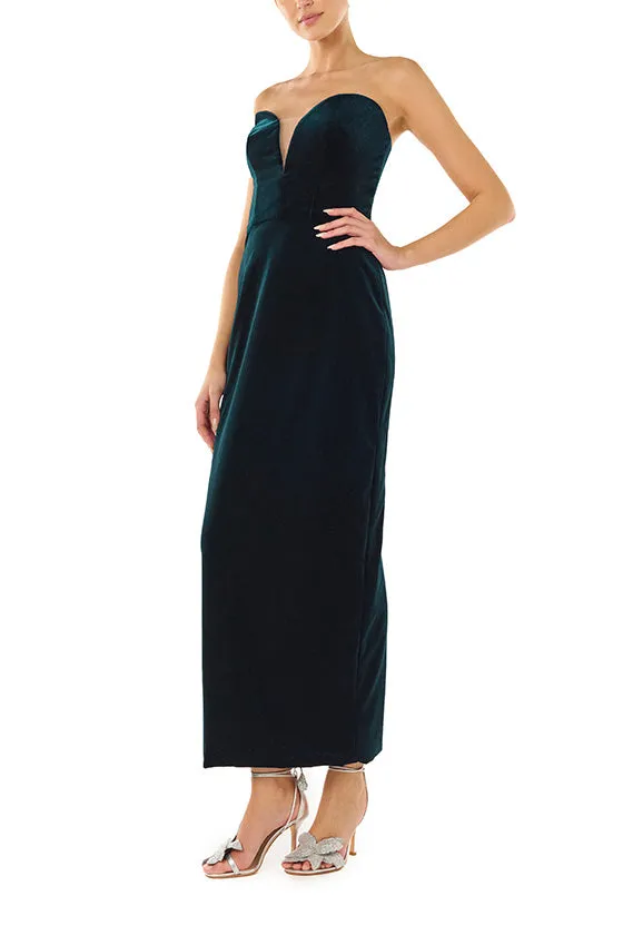 Strapless Velvet Cocktail Dress