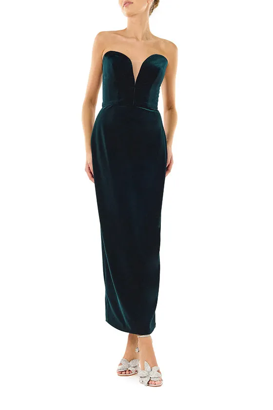 Strapless Velvet Cocktail Dress