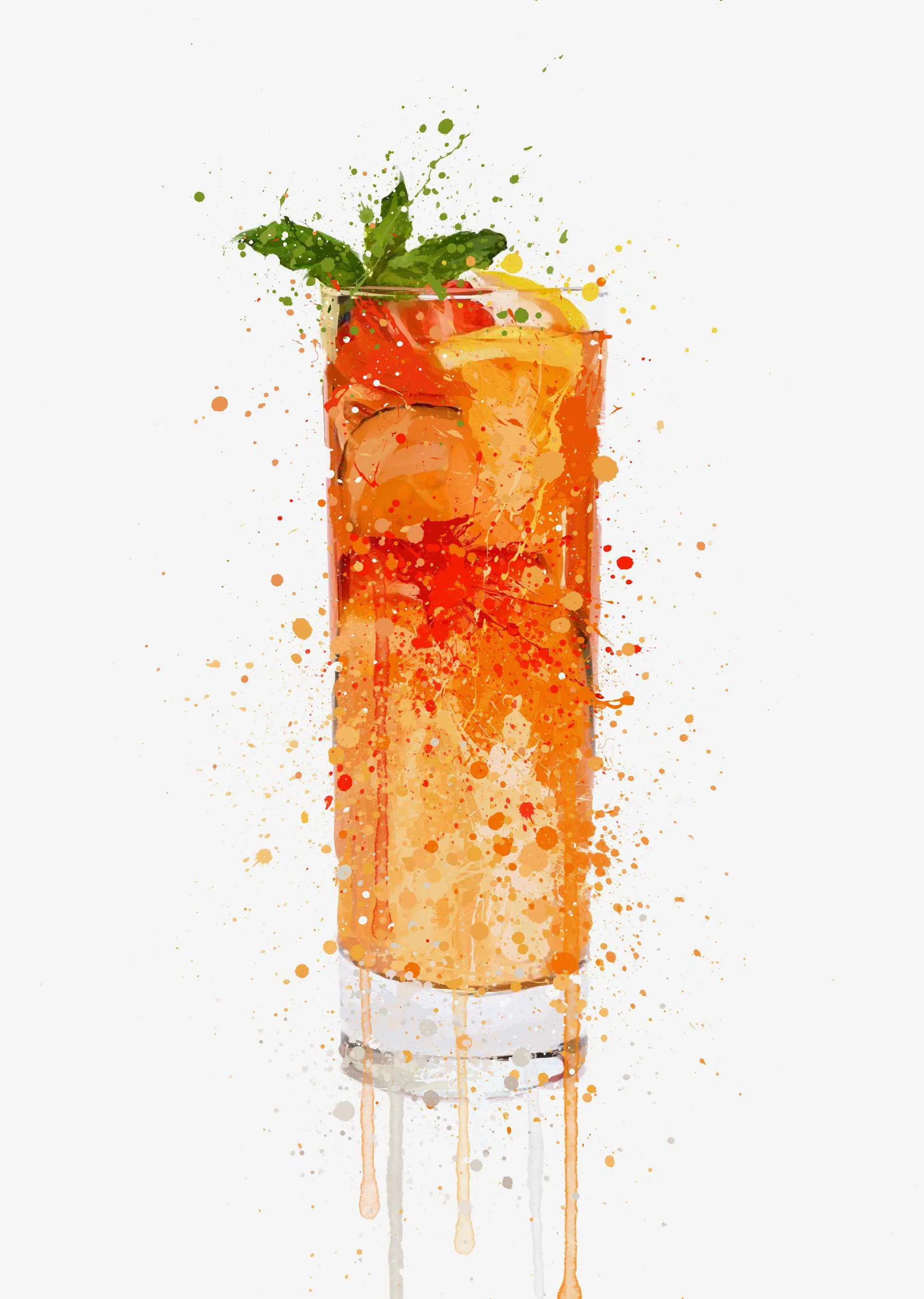 Summer Punch Cocktail Wall Art Print