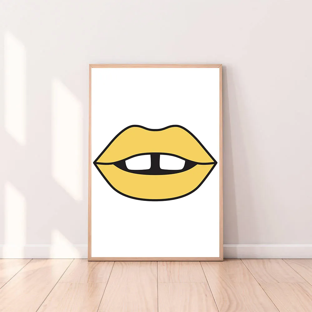 Wall Art Yellow Lips