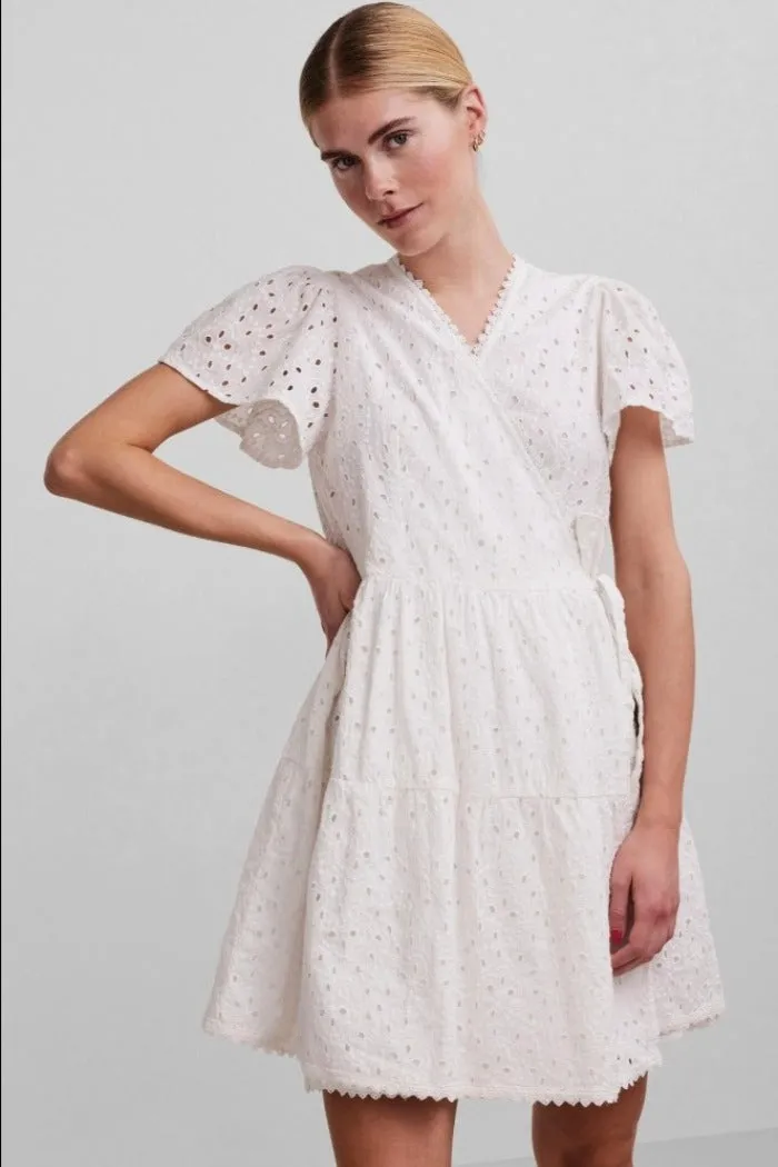 Y.A.S WHITE ORGANIC WRAP DRESS