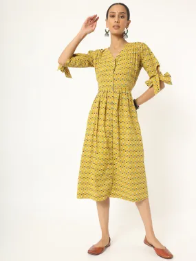 Yellow Gather Dress