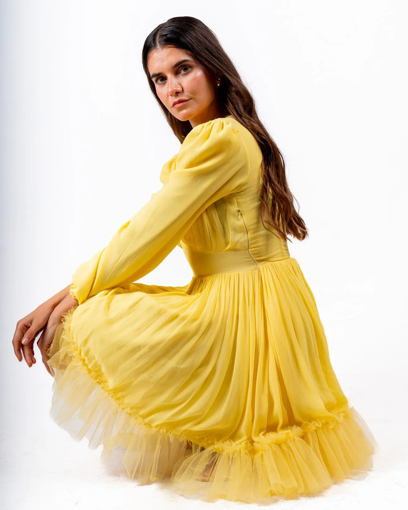 Yellow Ruffle Dress